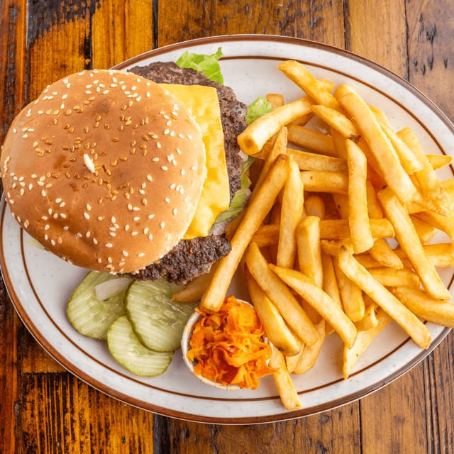 Cheese Burger & Fries.